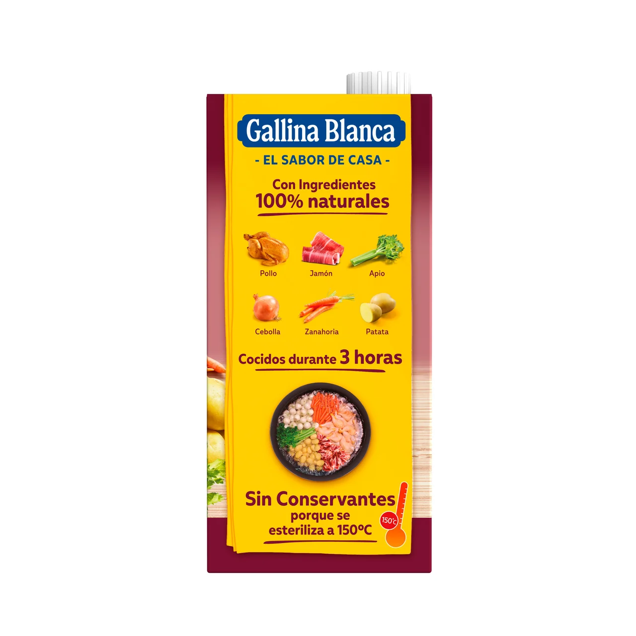 Caldo básico de pollo y jamón 1L