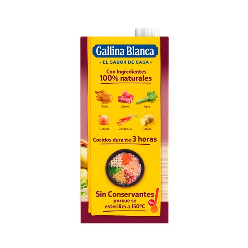 GALLINA BLANCA Caldo básico de pollo y jamón 1L