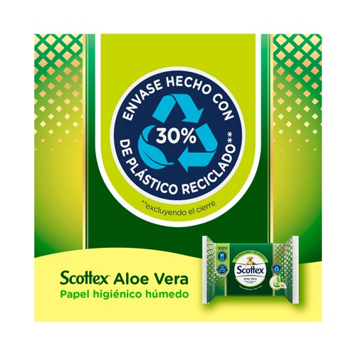 SCOTTEX Calm Papel higiénico húmedo (toallitas WC), con aloe vera, especial pieles sensibles 66 uds.