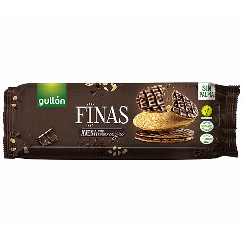 GULLÓN Galletas finas avena con chocolate negro 150 g.