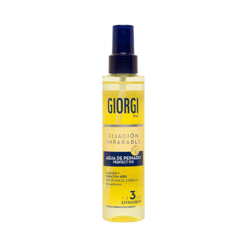Agua de peinado extrafuerte (3) con fijación flexible larga duración GIORGI 150 ml.