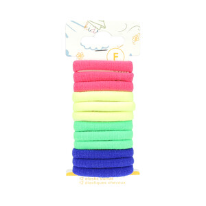 COSMIA Gomas elásticas infantiles grandes, de divertidos colores COSMIA 12 uds.