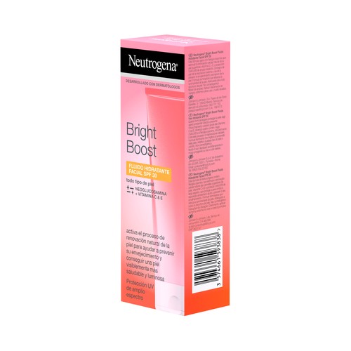 NEUTRÓGENA Bright boost Fluido (crema) facial hidratante con FPS 30 (medio) para todo tipo de pieles 50 ml.