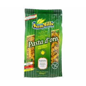 SAM MILLS Pasta Fusilli, pasta sin Gluten SAM MILLS 500 g.