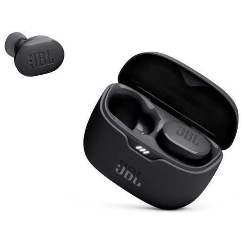 Auriculares Bluetooth JBL Tune Buds cancelación de ruido, estuche de carga, color negro.