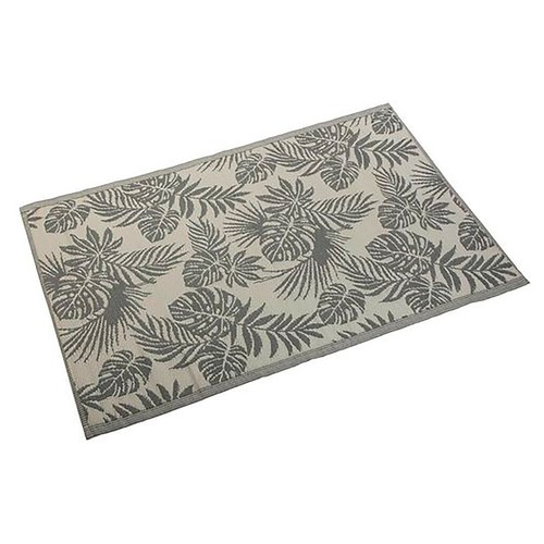 Alfombra decorativa gris con hojas, VERSA HOME.