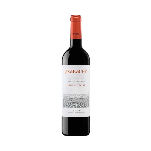 Vino tinto joven y ecológico con denominación de origen calificada la Rioja AZABACHE botella de 75 cl.
