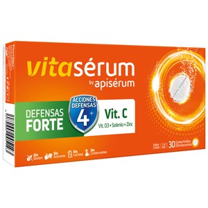 VITASÉRUM Polivitamínico para la disminución del cansancio y refuerzo del sistema inmunitario VITASÉRUM Defensas forte 30 uds.