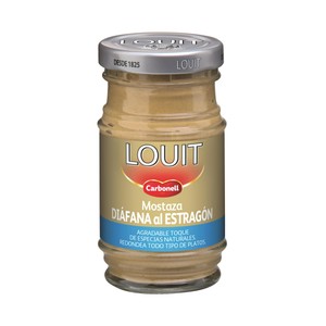 Mostaza diáfana al estragón frasco de 115 g.