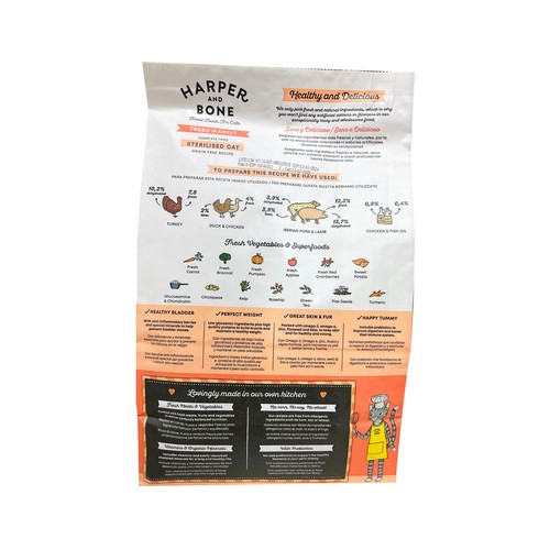 HARPER&BONE Pienso para gato adulto recetas mercado 1,5 kg.
