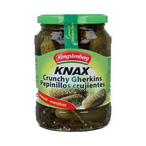 Pepinillos grandes a las finas hierbas frasco de 360 g.