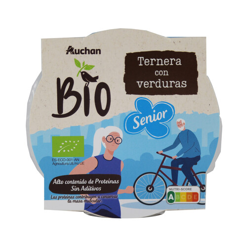 Plato ecológico de ternera con verduras gama Senior ALCAMPO ECOLÓGICO 220 gr.