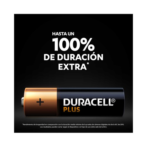 Pack de 10 pilas alcalinas AA, LR06, 1,5V, DURACELL Plus.