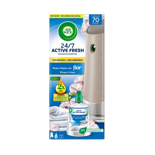 AIRWICK Ambientador autospray aparato + recambio ropa limpia 228ml