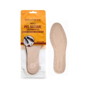 Plantilla piel natural, antiolor, transpirable, confort, talla 42/43.