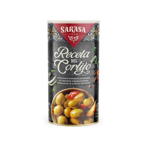 SARASA Aceituna verde aliñada receta Cortijo 750 g.