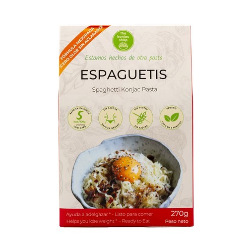 THE KONJAC SHOP Espaguetis de konjac, que ayudan a adelgazar, listo para comer 270 g.