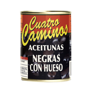 Imagen de CUATRO CAMINOS Aceitunas negras enteras (con hueso) CUATRO CAMINOS 150 g.