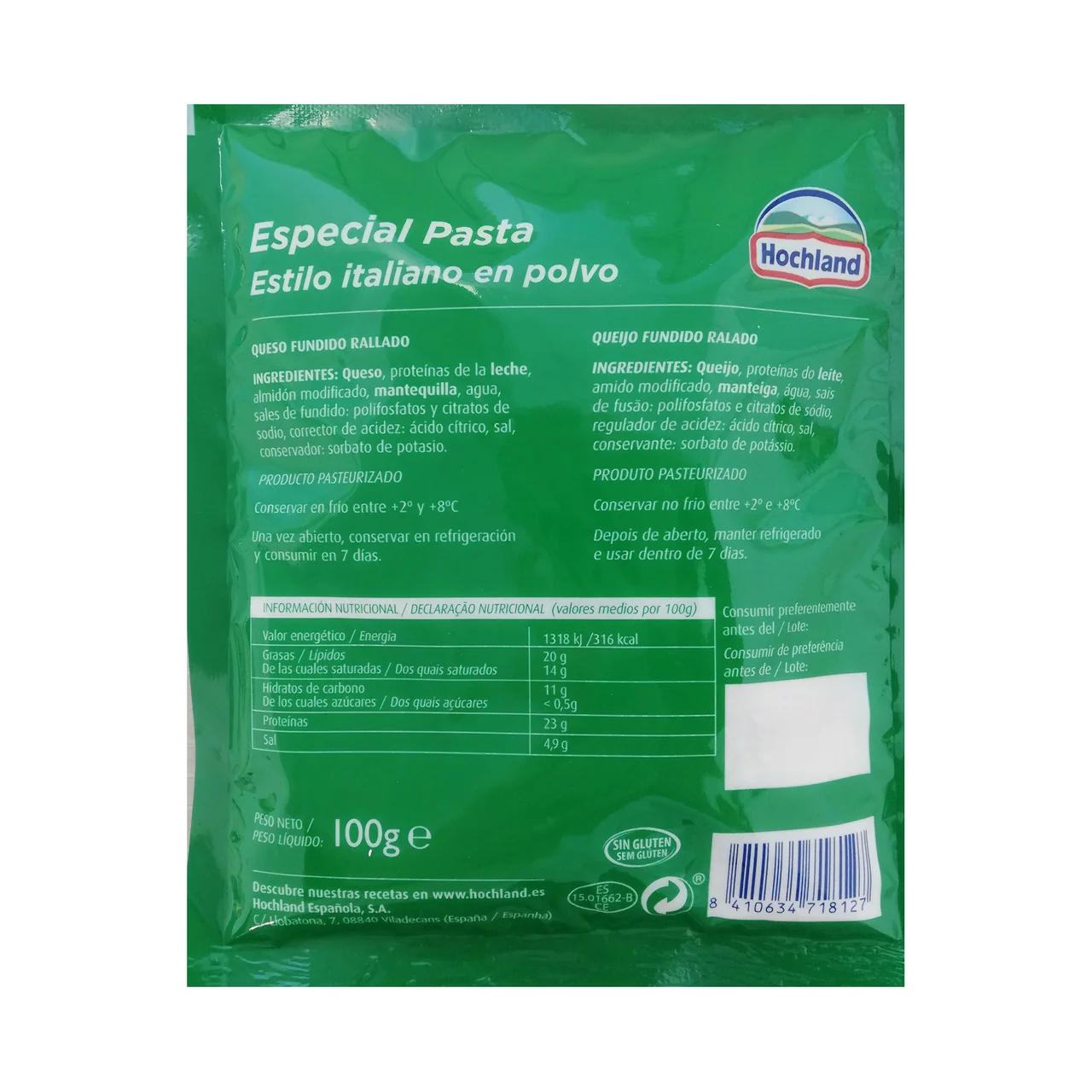 HOCHLAND Queso en polvo fundido HOCHLAND 50 g.