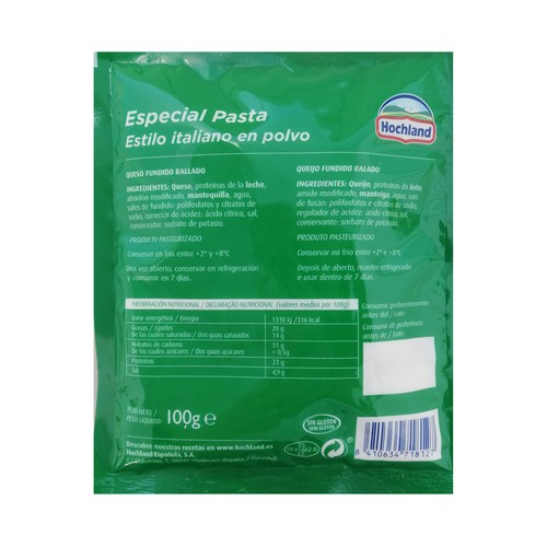 HOCHLAND Queso en polvo fundido HOCHLAND 50 g.