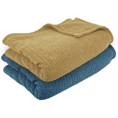 Manta 180x220 chenilla/sherpa, diseño Brumes Vegetales para hogar. ACTUEL