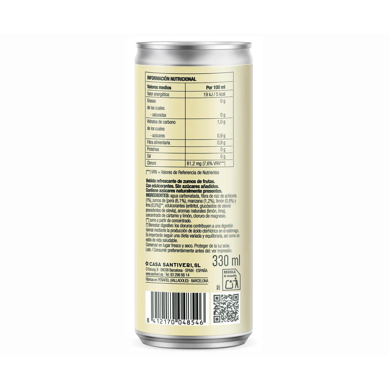 Refresco de limón lata 330 ml.
