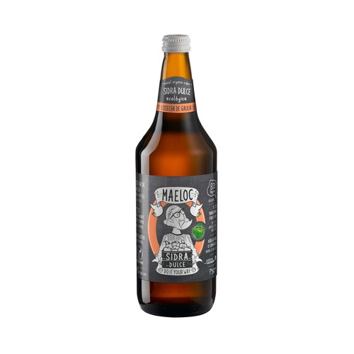 Sidra dulce ecológica MAELOC botella de 75 cl.