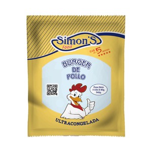 Imagen de SIMON´S FOOD Burger meat de pollo, ultracongeladas 3 x 80 g.