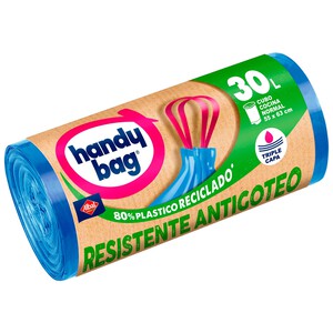 HANDY BAG Bolsas de basura antigoteo capacidad 30 L. 55 x 63 cm HANDY BAG 15 uds.