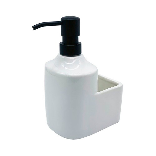 Dispensador de jabón de cerámica para cocina + porta esponjas ACTUEL.