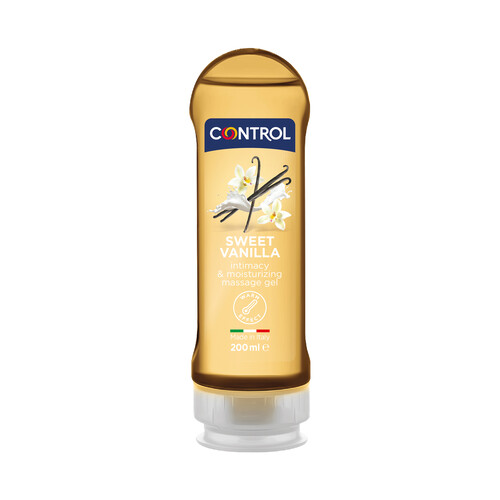 Gel corporal hidratante para masaje, con efecto calor CONTROL Madagascar sweetiness 200 ml.