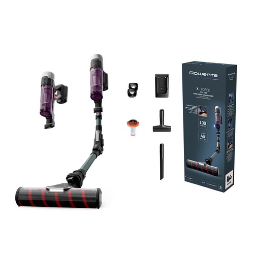 Aspiradora escoba ROWENTA RH2048 X-FORCE 9.60 ALLERGY, 100 AW, 45 min, filtro HEPA, tecnología Flex
