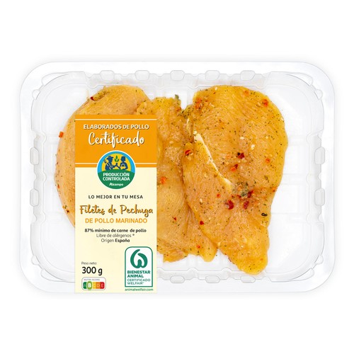ALCAMPO CULTIVAMOS LO BUENO Filetes de pechuga de pollo marinados 300 Gramos Aproximados