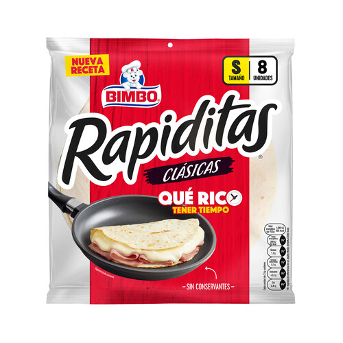 Mini tortillas clásicas BIMBO Rapiditas 8 uds. 168 g.