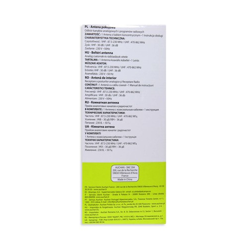 Antena de interior SELECLINE 841621 para señal de TDT, hasta 20 dB de ganancia.
