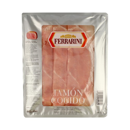 FERRARINI Jamón cocido de categoria extra, elaborado sin fosfatos FERRARINI 100 g.