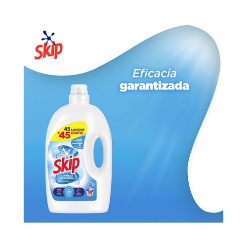 SKIP Active clean Detergente líquido con resultados impecables incluso en agua fría 45 ds.