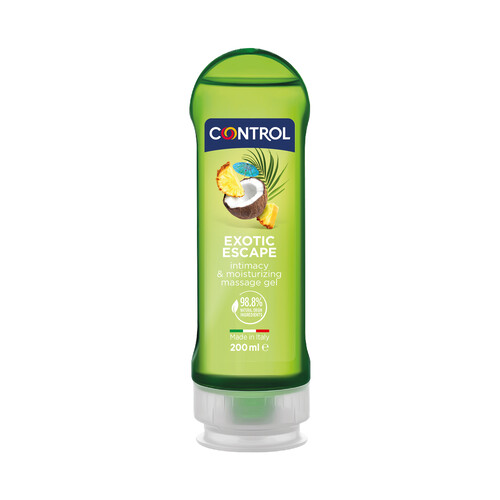 Gel corporal hidratante para masaje CONTROL Exotic escape 200 ml.