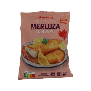 Imagen de AUCHAN Filetes de merluza al huevo, ultracongelados 600 g. Producto Alcampo