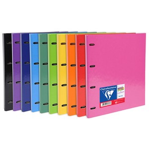 Imagen de Archivador de 4 anillas, separadores y recambio de tamaño DIN A4 con cuadrícula de 4x4mm y 100 hojas de 90 gramos, CLAIREFONTAINE.