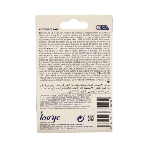 LOV´YC Action clean Recambios medios para cepillo eléctrico 4 uds.