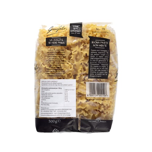 GAROFALO Pasta de sémola de trigo duro Mafalda corta nº 79 GAROFALO 500 g.