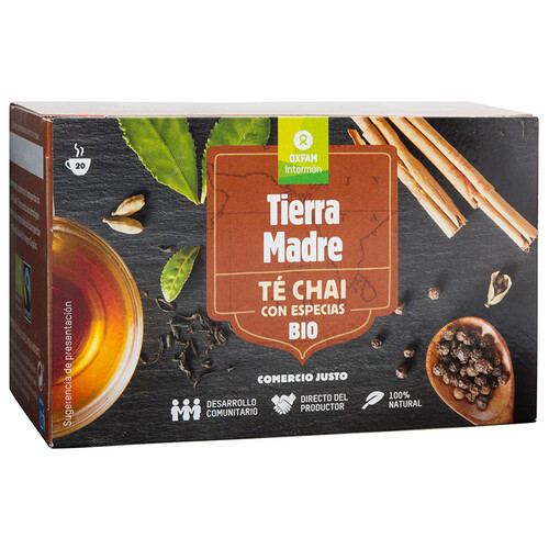 Té Chai con especias ecológico INTERMÓN OXFAM TIERRA MADRE 40 g.