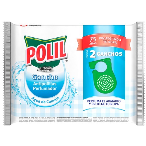 Antipolillas en colgador con aroma a colonia POLIL 2 uds.x 14 g.
