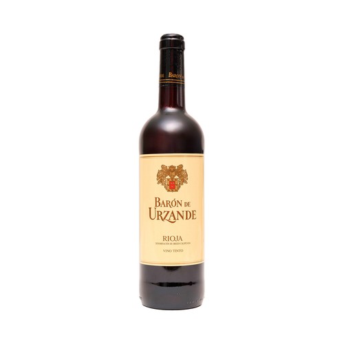 Vino tinto con denominación de origen calificada Rioja BARÓN DE URZANDE botella de 75 cl.