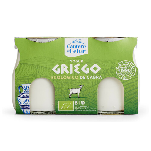 Yogur griego de cabra ecológico EL CANTERO DE LETUR 2 uds x 125 g.