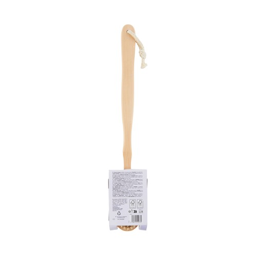 COSMIA Cepillo de masaje con estructura de madera, para baño o ducha.
