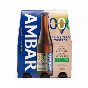 AMBAR TOSTADA  Cervezas sin alcohol 0,0 % pack 6 uds. x 25 cl.