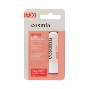 COSMIA Protector labial hidratador y reparador, con FPS 30, para labios secos y agrietados.