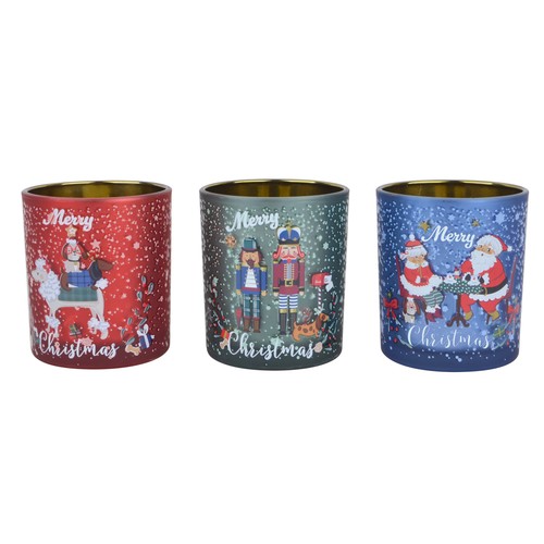 Portavelas Cristal decoración Navidad modelos surtidos, SNC